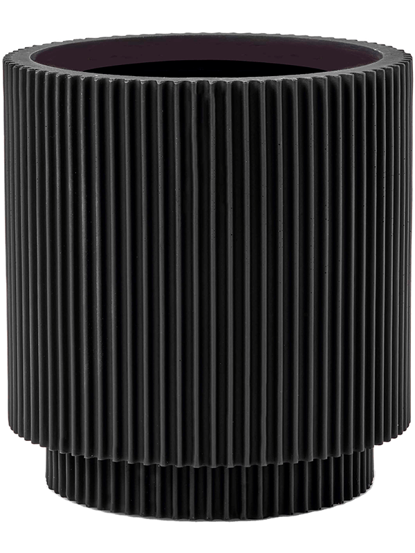 Capi Nature Groove Vase Cylinder Intense Black